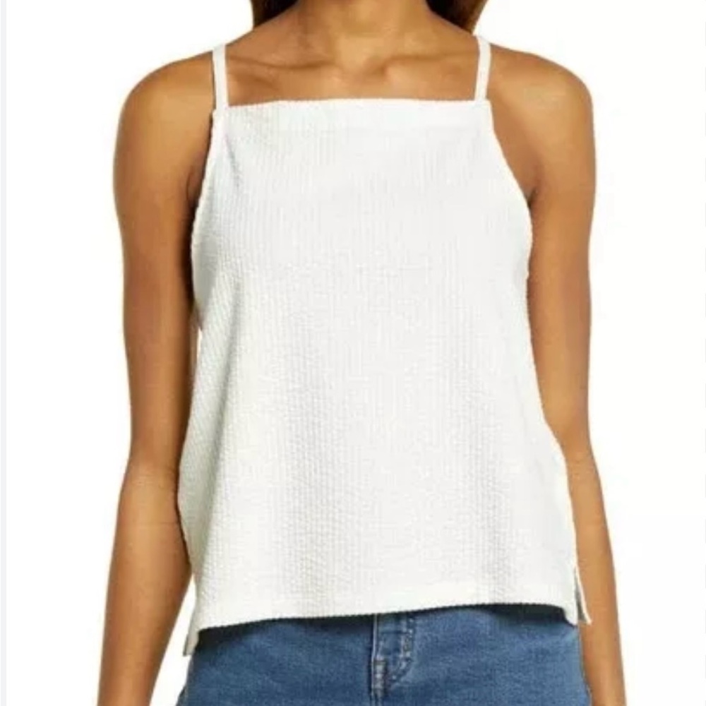 Madewell Seersucker Apron Tank NWT
